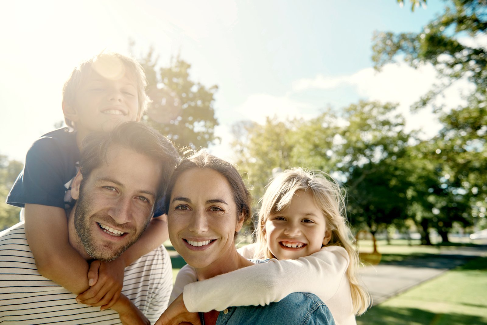 A family enjoying time together outdoors